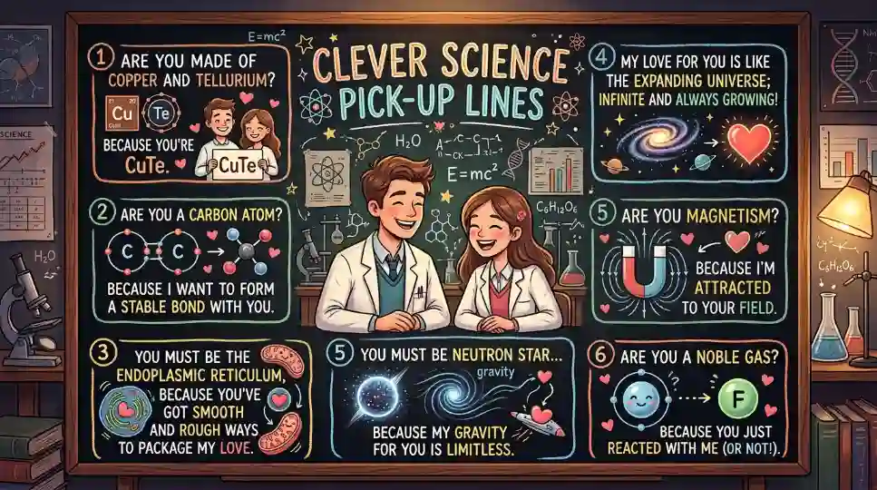 Clever Science Pick Up Lines image
